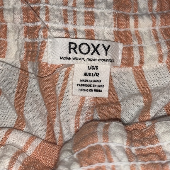 NWT Roxy Oceanside Striped Beachy Shorts L - Picture 7 of 7